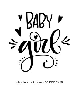 Baby Girl Logo Quote Baby Shower Stock Vector (Royalty Free) 1413311279 ...