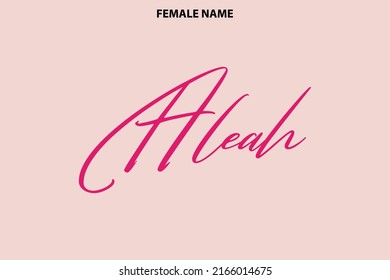 Baby Girl Name Aleah Stylish Cursive Stock Vector (Royalty Free ...