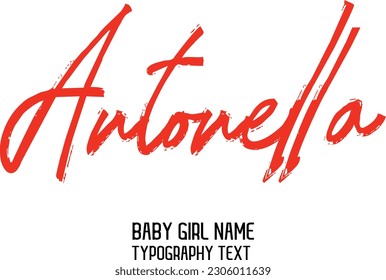 Baby Girl Name Antonella in Stylish Lettering Cursive Typography Text