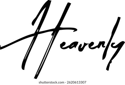 Baby Girl Name Heavenly In Stylish Brush Typography Text