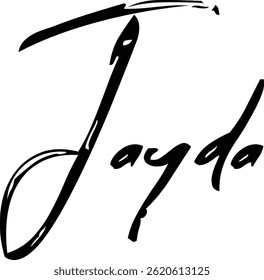 Baby Girl Name Jayda In Stylish Brush Typography Text
