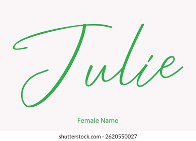 Baby Girl Name Julie In Stylish Cursive Typography Text