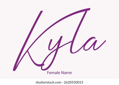 Baby Girl Name Kyla In Stylish Cursive Typography Text