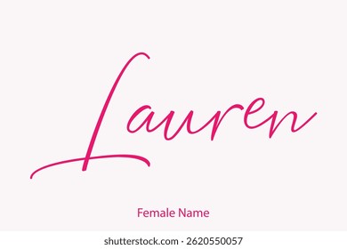 Baby Girl Name Lauren In Stylish Cursive Typography Text