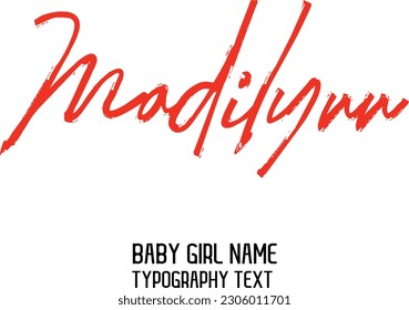 Baby Girl Name Madilynn in Stylish Lettering Cursive Typography Text