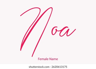 Baby Girl Name Noa In Stylish Cursive Typography Text