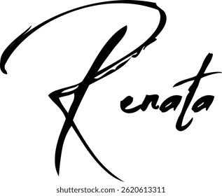 Baby Girl Name Renata In Stylish Brush Typography Text