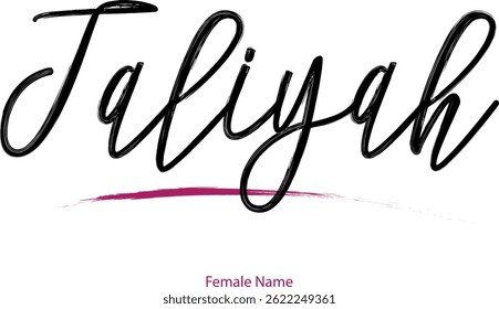 Baby Girl Name In Stylish Cursive Typography Text Taliyah 
