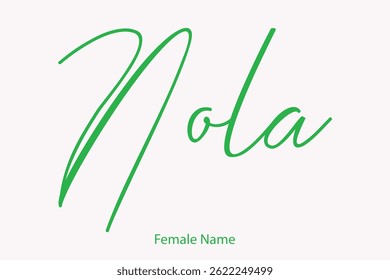 Baby Girl Name In Stylish Cursive Typography Text Nola