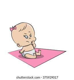 Baby girl on mat