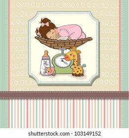 baby girl on on weighing scale
