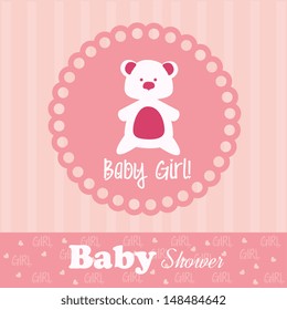 baby girl over pink background vector illustration