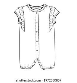 Baby girl overalls design vector illustration
