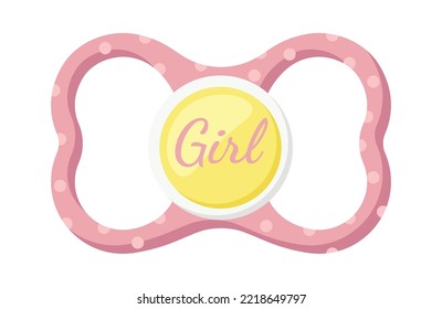 Baby girl pacifier Vector illustration