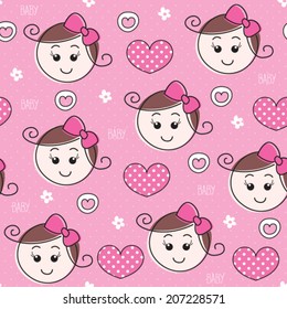 Ilustración vectorial de patrón de niña