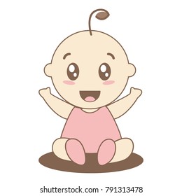 Baby Girl Pink Illustration