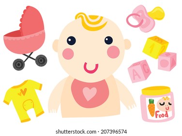 Baby Girl with pink things