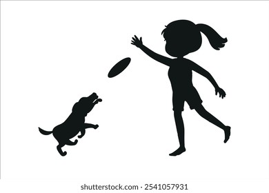 Baby girl playing. Vector art girl playing white background 