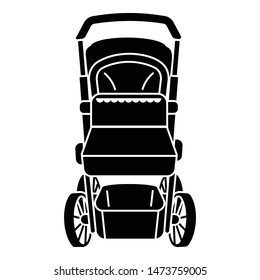 Baby girl pram icon. Simple illustration of baby girl pram vector icon for web design isolated on white background