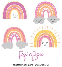 Baby Girl Rainbow Clipart, Nursery Rainbow Decoration, Svg, Rainbow Clipart Bundle, Pastel Colors, Rainbow for Printing and for Cutting svg