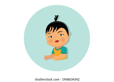 Baby Girl with Red Chubby Cheeks