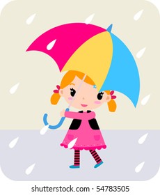 a baby girl with red umbrella