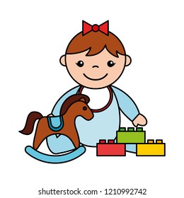 baby girl rocking horse blocks toys