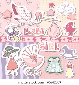 baby girl scrapbook set