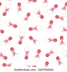 Baby girl seamles pattern .  Vector illustration design.  Pink , red and white colors. Illustration for baby clothes, background, wallpaper, textures, textiles, fabric , paper.