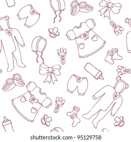 Baby girl seamless pattern in simple style