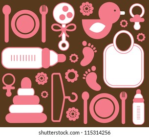 baby girl seamless pattern. vector illustration