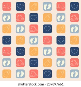baby girl seamless pattern, vector format