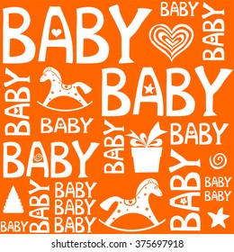 Baby girl seamless pattern. Vector Illustration