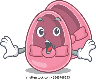Baby girl shoes mascot design concept having a surprised gesture
