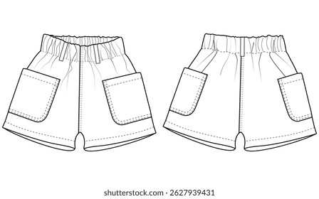 Baby girl Short Sleeve 2Pcs Sleepwear design Vector illustration art