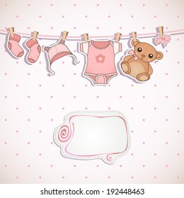 Baby girl shower card.