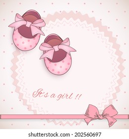 Baby Girl Shower Card.