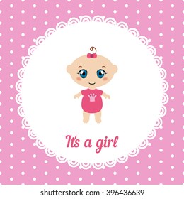 Baby girl shower card. It's a girl card.