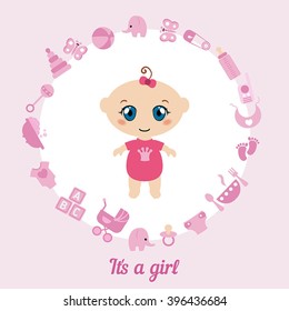 Baby girl shower card. It's a girl card.