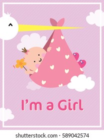 Baby Girl Shower Card