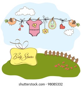 baby girl shower card