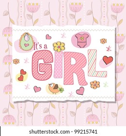 baby girl shower card