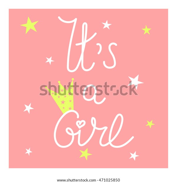 Baby Girl Shower Card Colorful Backdrop Stock Vector Royalty Free