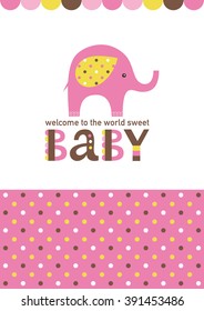 baby girl shower card design. vector illustration