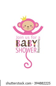 baby girl shower card design. vector illustration
