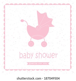 Baby girl shower card vector.