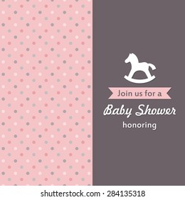 baby girl shower card. vector illustration