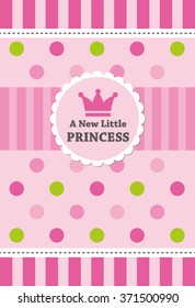 baby girl shower card. vector illustration