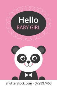 baby girl shower card. vector illustration