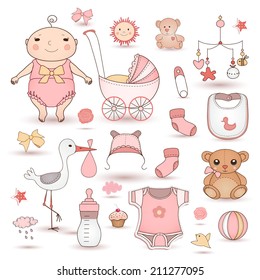 Baby girl shower.  Cute paper labels.